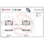 Brembo 4 x Rear Brake Pad Set P85066