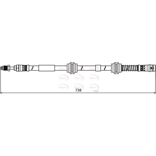 Apec Brake Hydraulic Hose Line Front HOS3948