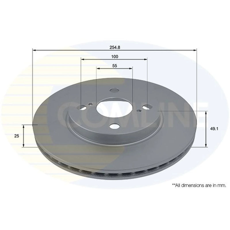 Comline 2 x Front Brake Discs ADC01107V
