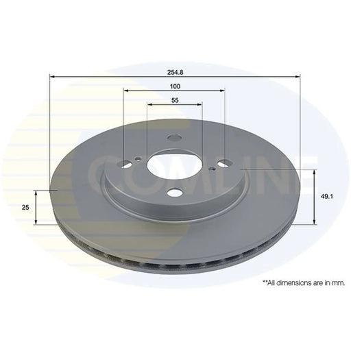 Comline 2 x Front Brake Discs ADC01107V