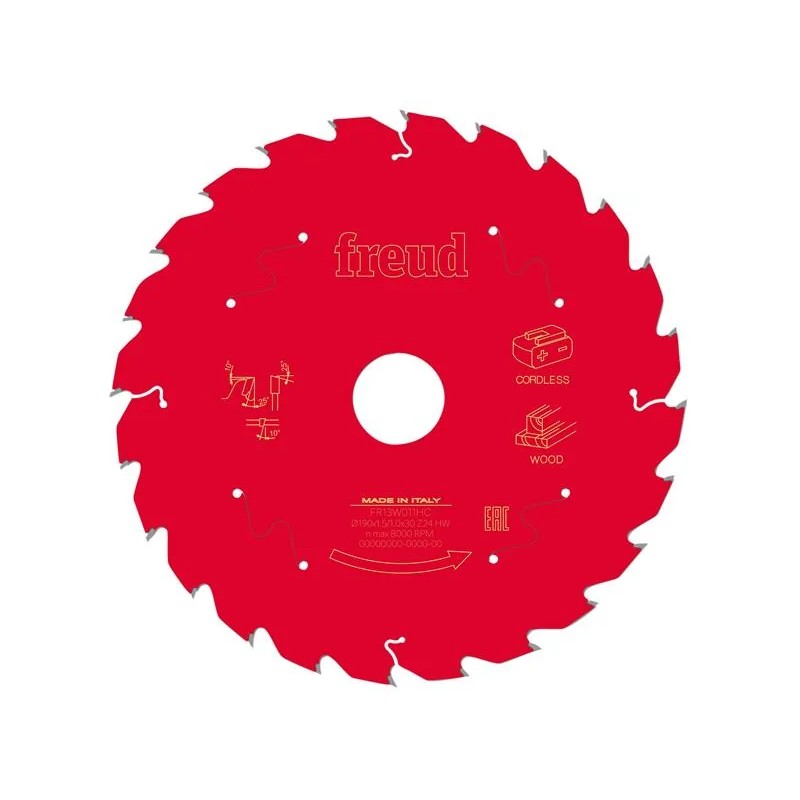 Freud Wood Circular Saw Blade 190 x 30 x 1.45/1mm x 24T - F03FS10058