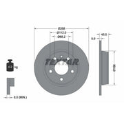 Textar 2 x Solid Rear Brake Discs 92074303