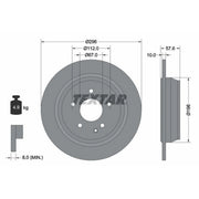 Textar 2 x Solid Rear Brake Discs 93123503