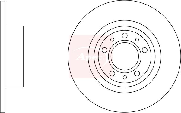 Apec 2 x Brake Disc Set Solid