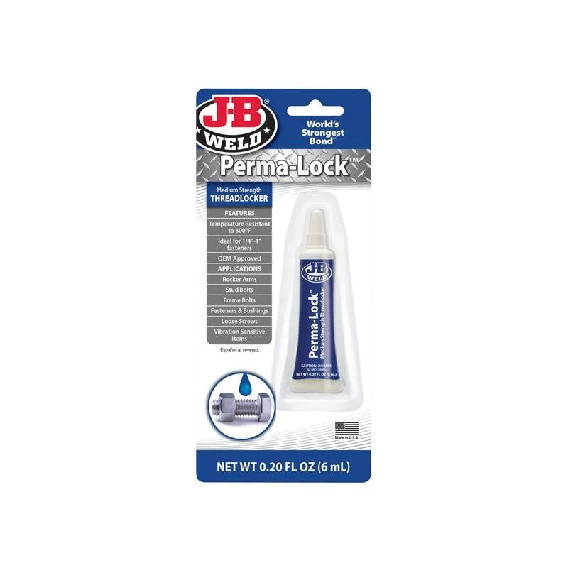 J-B Weld Perma-lock Blue Medium Strength Threadlocker 6ml - 24206UK