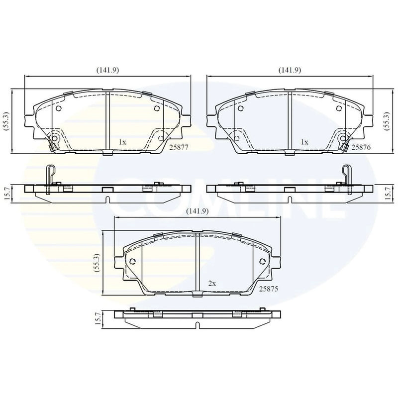 Comline 4 x Front Brake Pad Set CBP32242