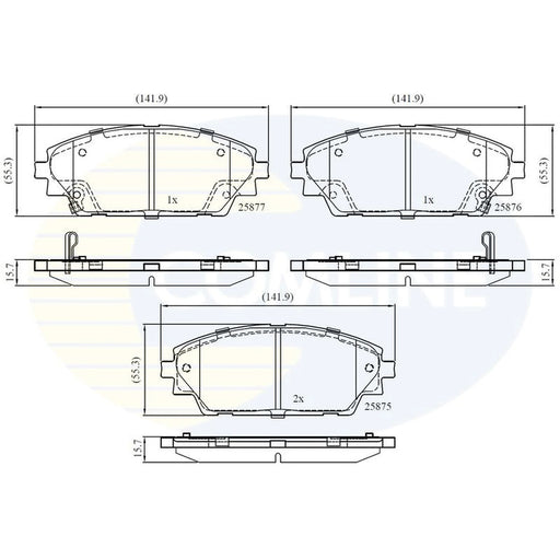 Comline 4 x Front Brake Pad Set CBP32242