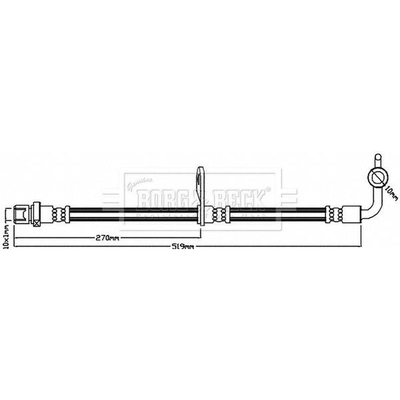 Borg & Beck Brake Hydraulic Hose Line Right BBH8204