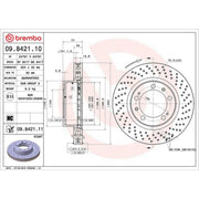Brembo 2 x Perforated/Vented Front Brake Discs 09.8420.11