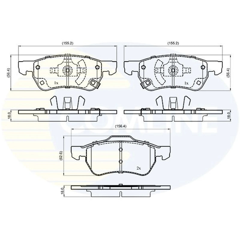 Comline 4 x Front Brake Pad Set CBP33652