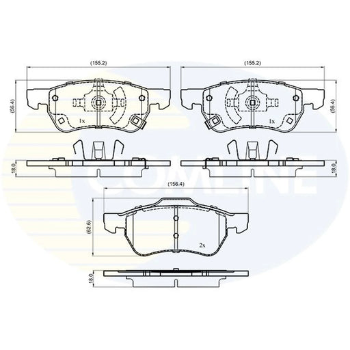 Comline 4 x Front Brake Pad Set CBP33652