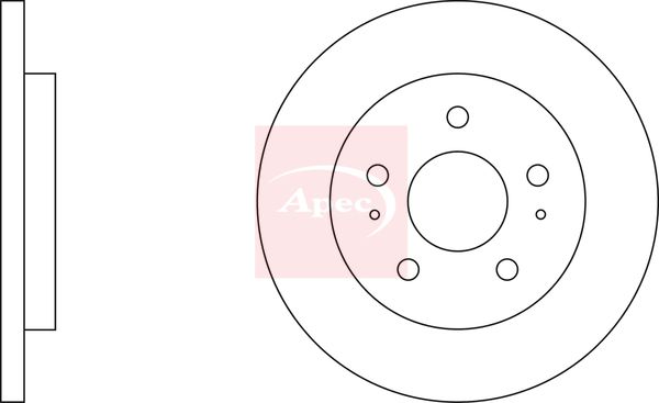 Apec 2 x Brake Disc Set Solid