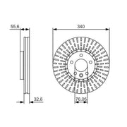 Bosch 2 x Vented Front Brake Discs 0 986 479 546