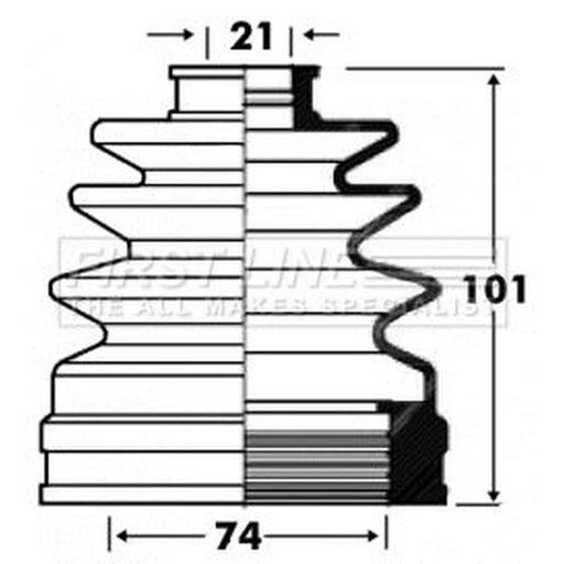 First Line Drive Shaft Bellow Kit Front Left FCB2841