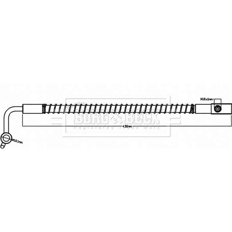 Borg & Beck Brake Hydraulic Hose Line Rear Left BBH8665