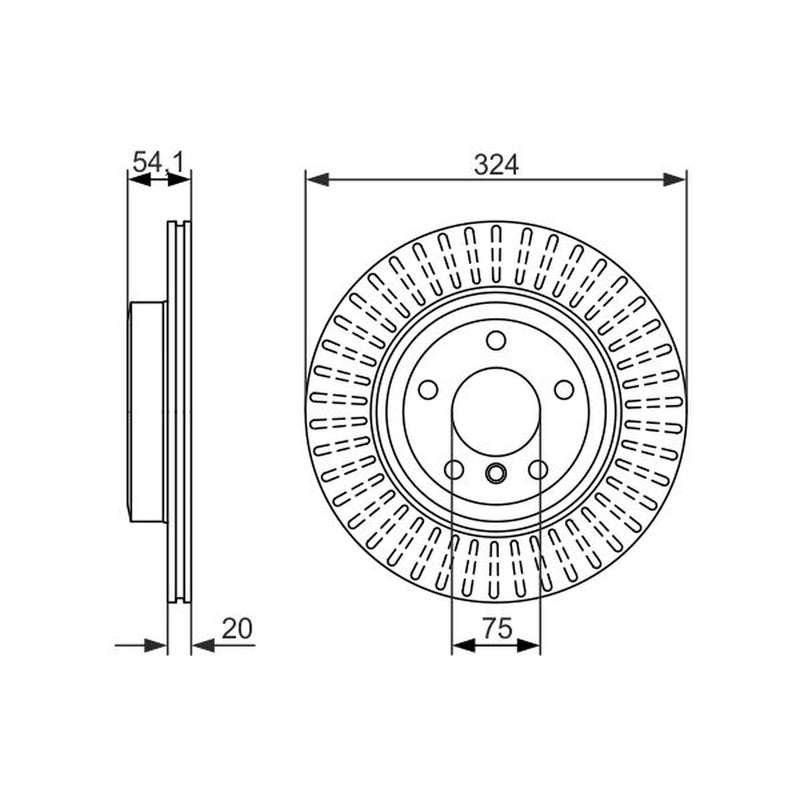 Bosch 2 x Vented Rear Brake Discs 0 986 479 731