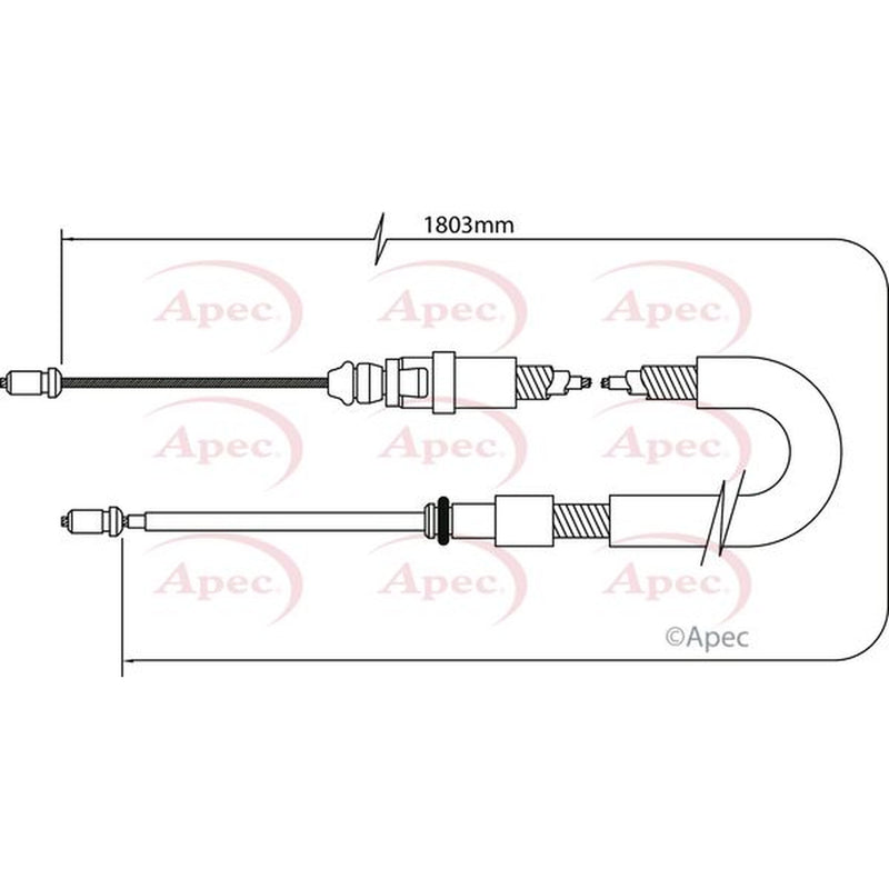 Apec Handbrake Cable Left Rear CAB1045