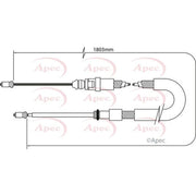 Apec Handbrake Cable Left Rear CAB1045