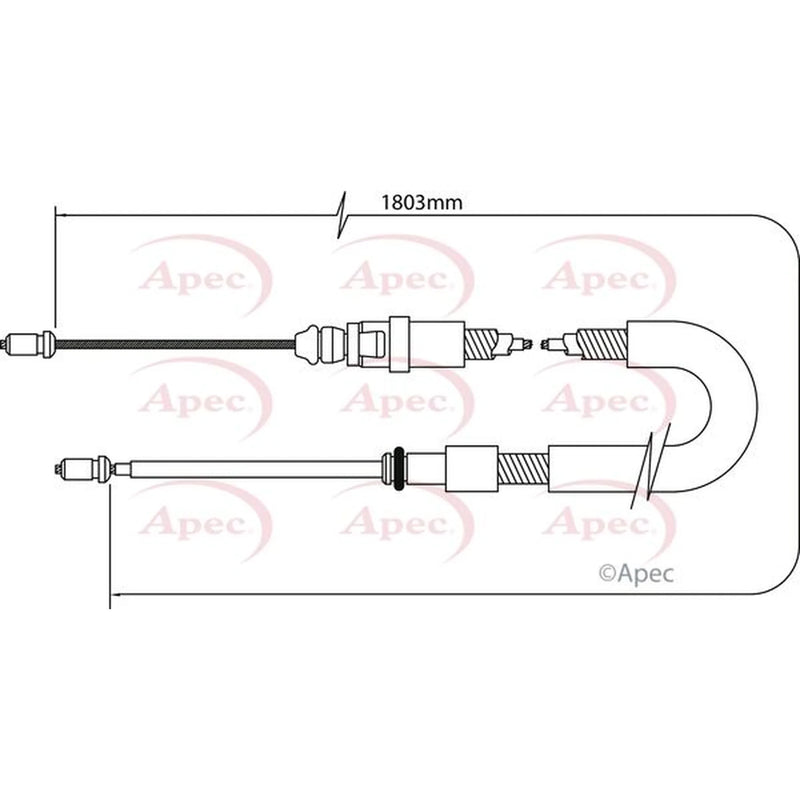 Apec Handbrake Cable Left Rear CAB1045