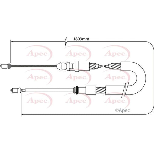 Apec Handbrake Cable Left Rear CAB1045