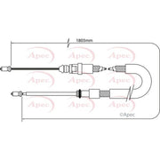 Apec Handbrake Cable Left Rear CAB1045