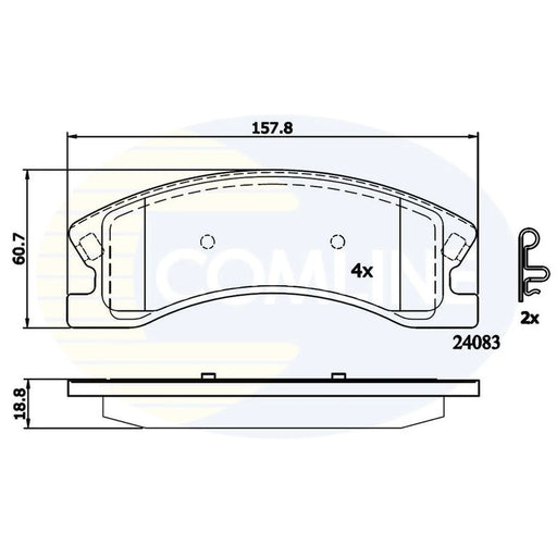 Comline 4 x Front Brake Pad Set CBP31202