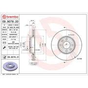 Brembo 2 x Internally Vented Front Brake Discs 09.9078.21