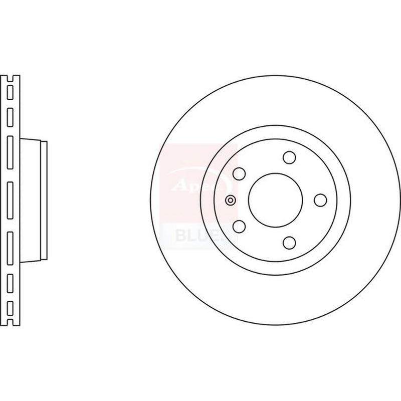 Apec 2 x Vented Front Brake Discs SDK6256