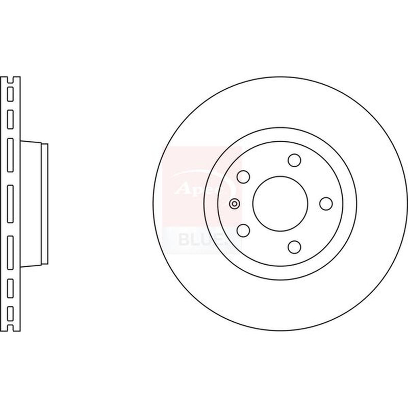 Apec 2 x Vented Front Brake Discs SDK6256