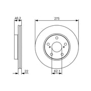 Bosch 2 x Vented Brake Discs 0 986 479 R97