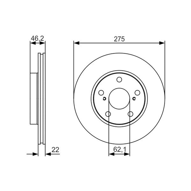 Bosch 2 x Vented Brake Discs 0 986 479 R97