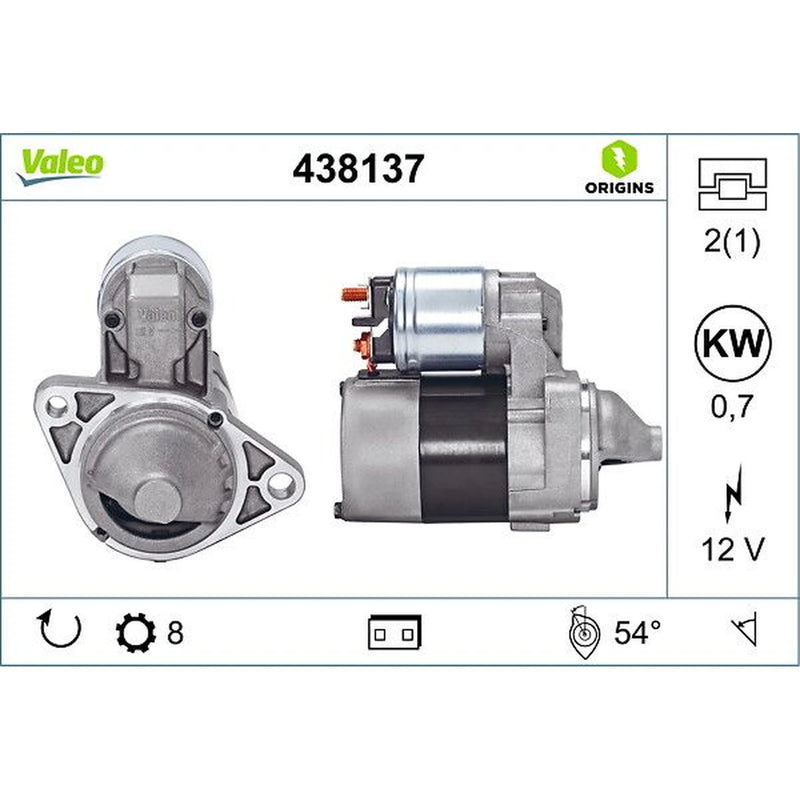 Valeo Starter Motor 12V 0.7kW 8 Teeth 438137