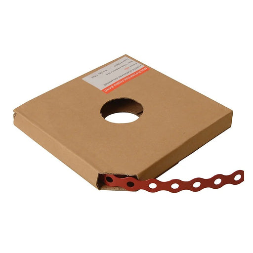 ForgeFix Red Plastic Coated Pre-Galvanised Band 12mm x 0.8 x 10m Box 1 - PCBR12
