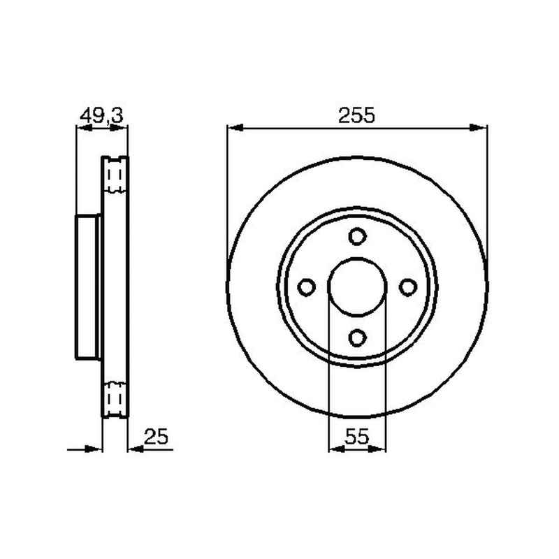 Bosch 2 x Vented Front Brake Discs 0 986 479 084