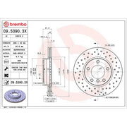 Brembo Xtra 2 x Perforated/Vented Front Brake Discs 09.5390.3X