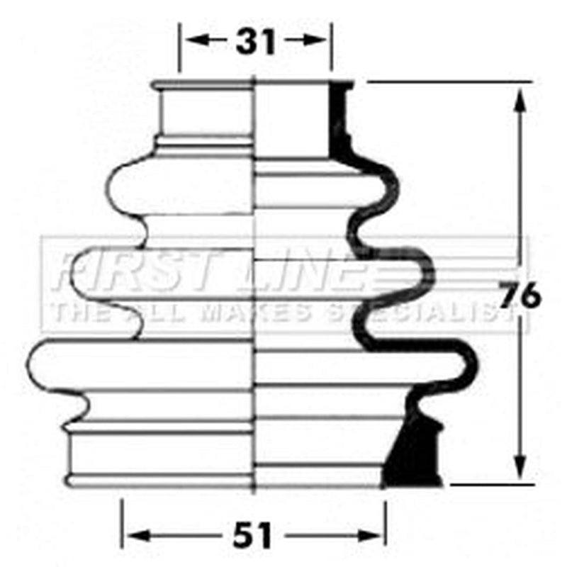First Line Drive Shaft Bellow Kit Front Left FCB6063