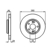 Bosch 2 x Vented Front Brake Discs 0 986 478 734