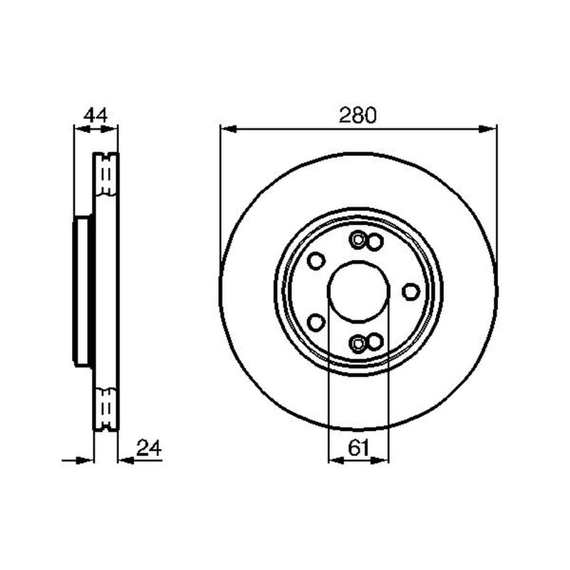 Bosch 2 x Vented Front Brake Discs 0 986 478 734