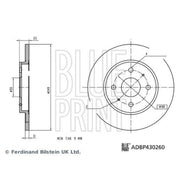 Blue Print 2 x Solid Rear Brake Discs ADBP430260