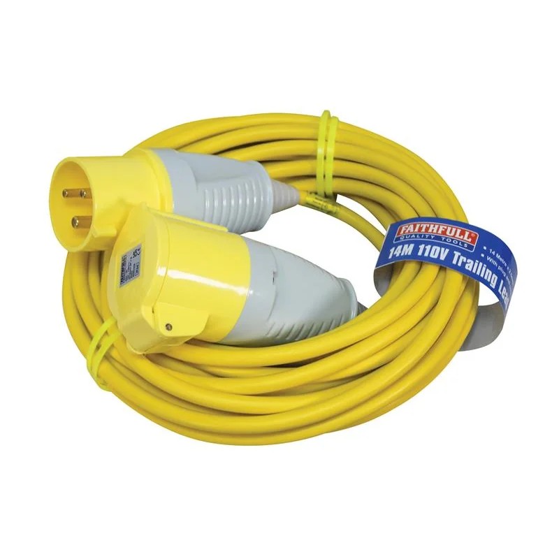 Faithfull Power Plus Trailing Lead 110V 32A 2.5mm Cable 14m - 10826
