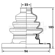 Borg & Beck Drive Shaft Bellow Kit Rear Left BCB6238