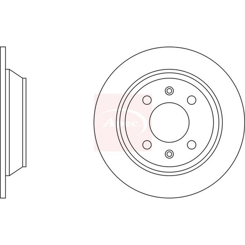 Apec 2 x Solid Rear Brake Discs DSK609