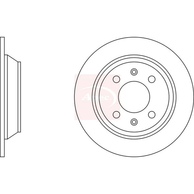 Apec 2 x Solid Rear Brake Discs DSK609
