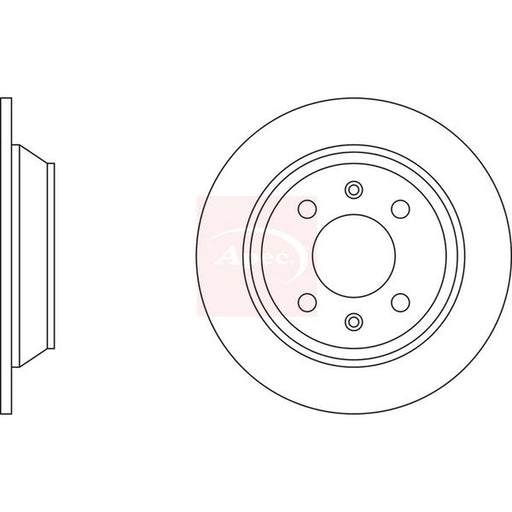 Apec 2 x Solid Rear Brake Discs DSK609