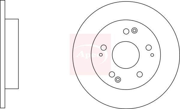 Apec 2 x Brake Disc Set Solid