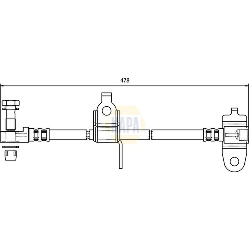 NAPA Brake Hydraulic Hose Line Front Right NBH1118