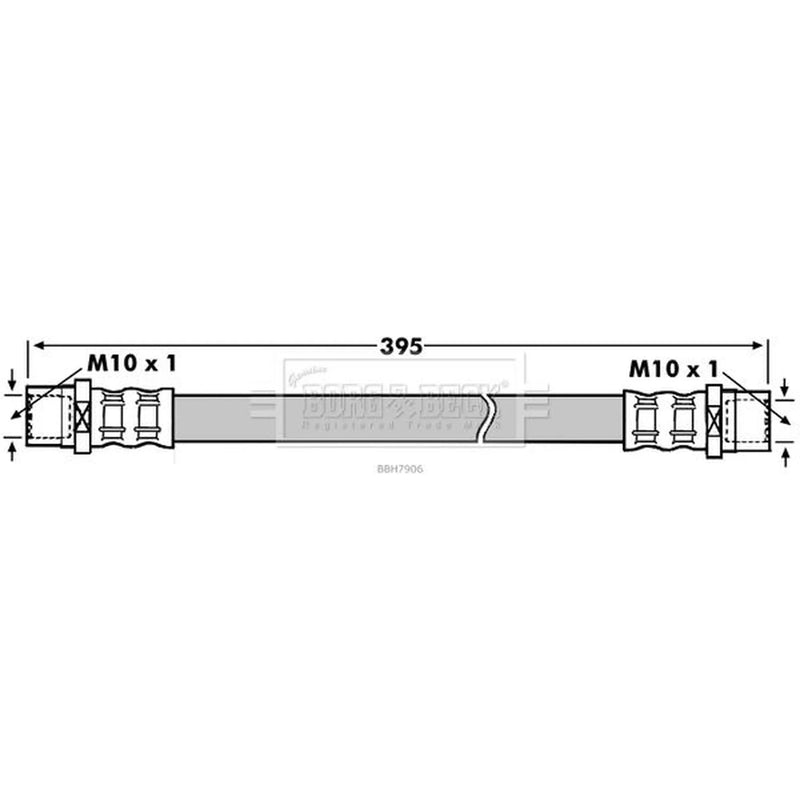 Borg & Beck Brake Hydraulic Hose Line Centre BBH7906