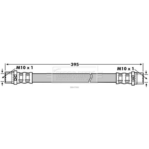 Borg & Beck Brake Hydraulic Hose Line Centre BBH7906