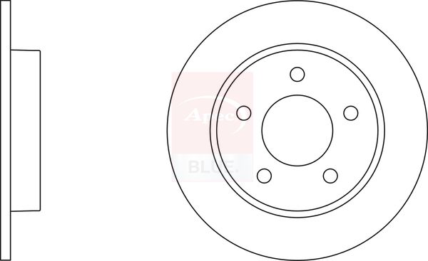 Apec 2 x Brake Disc Set Solid