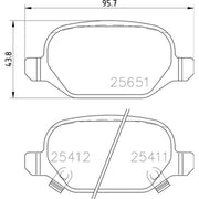 Brembo 4 x Rear Brake Pad Set P23151